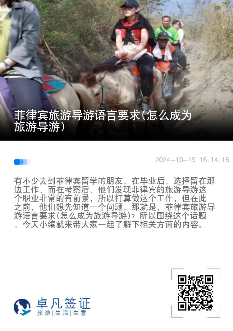 菲律宾旅游导游语言要求(怎么成为旅游导游)